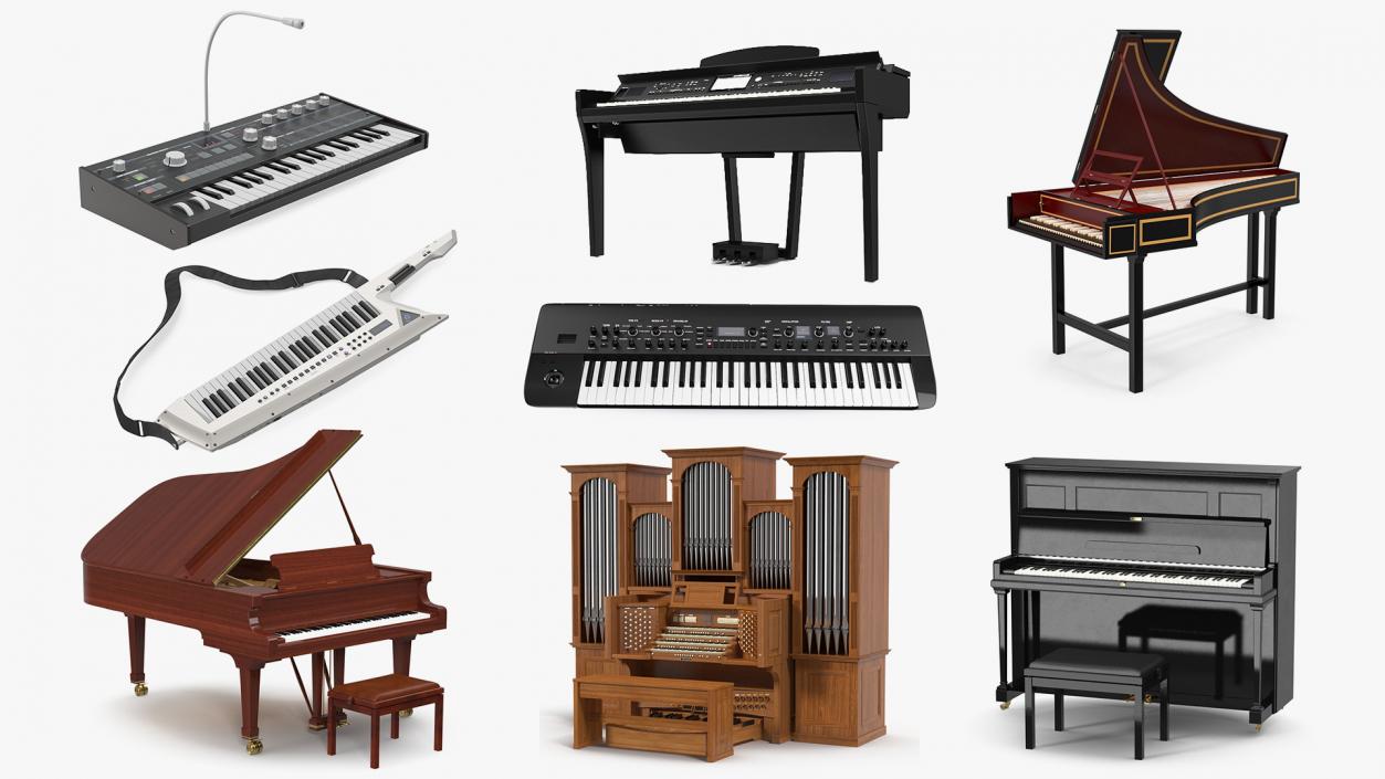 3D Musical Keyboard Instruments Collection 6