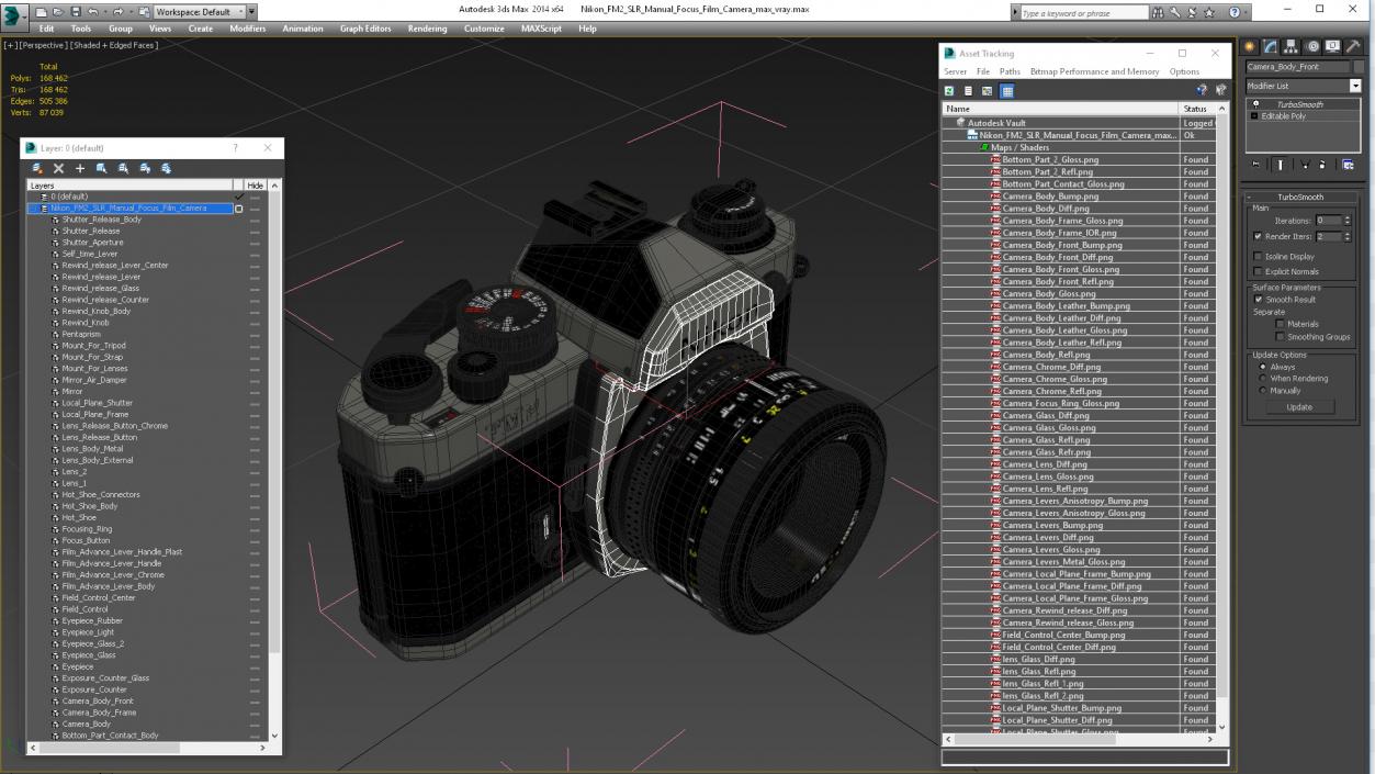 3D Nikon FM2 SLR Manual Focus Film Camera model