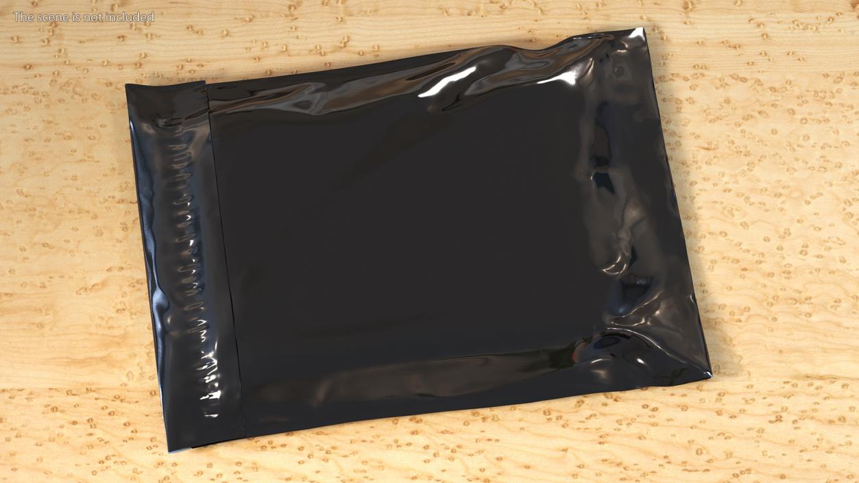 3D Poly Mailer Plastic Bag Black Closed