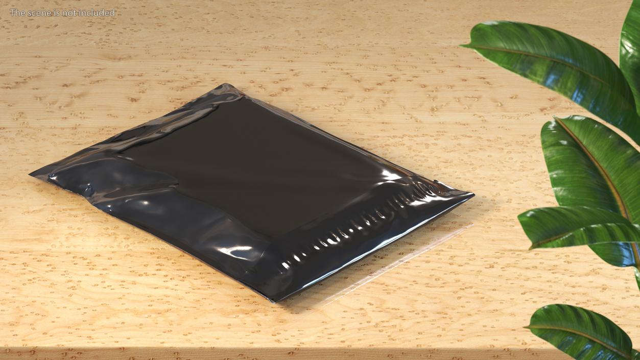 3D Poly Mailer Plastic Bag Black Closed