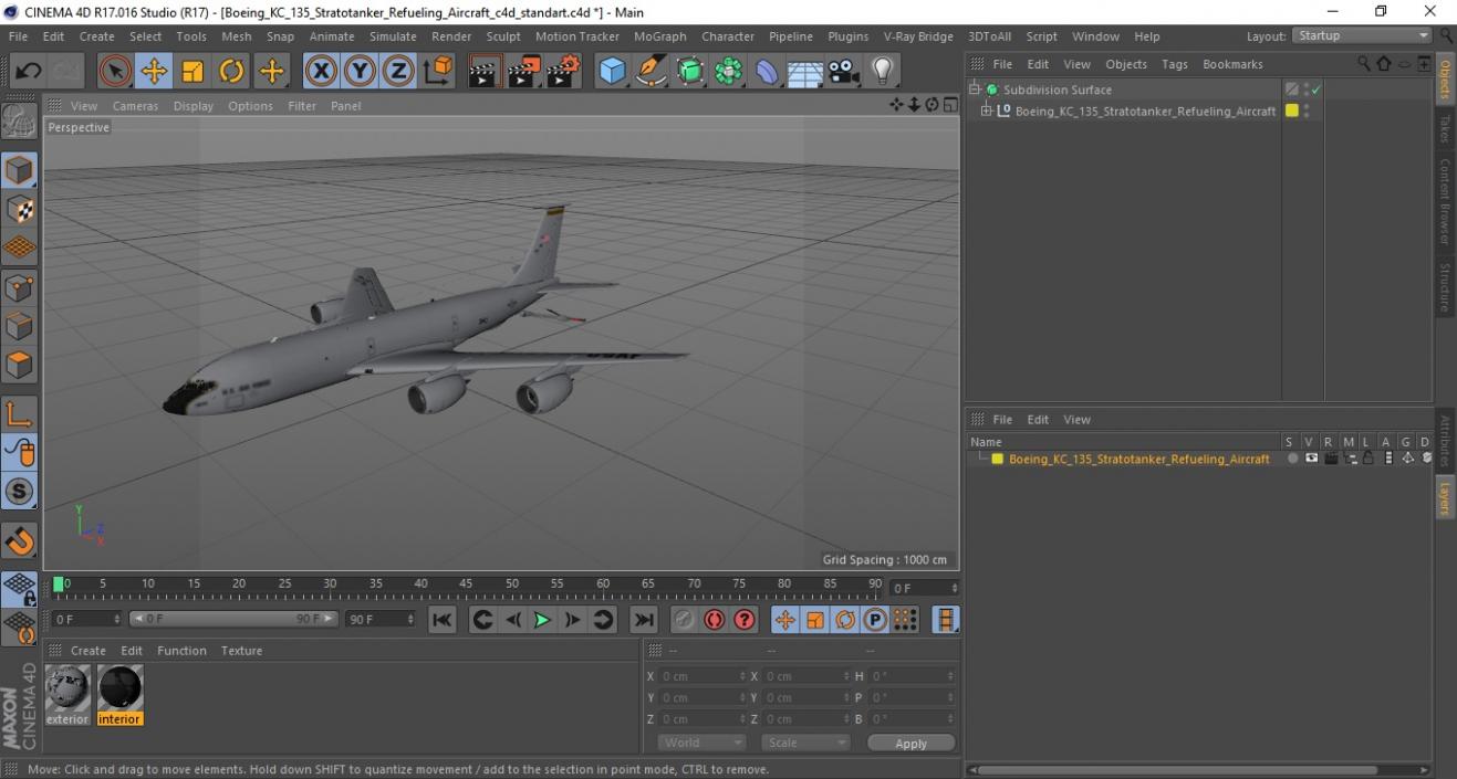 3D model Boeing KC 135 Stratotanker Refueling Aircraft