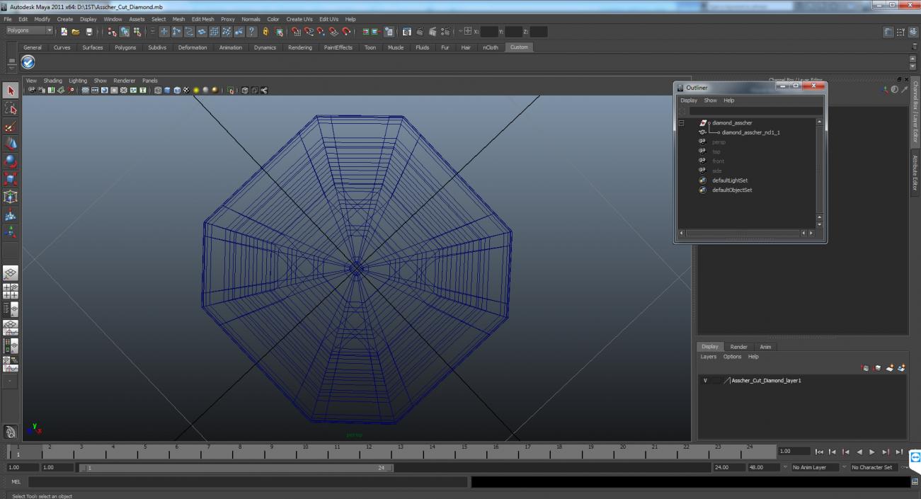 Asscher Cut Diamond 3D model