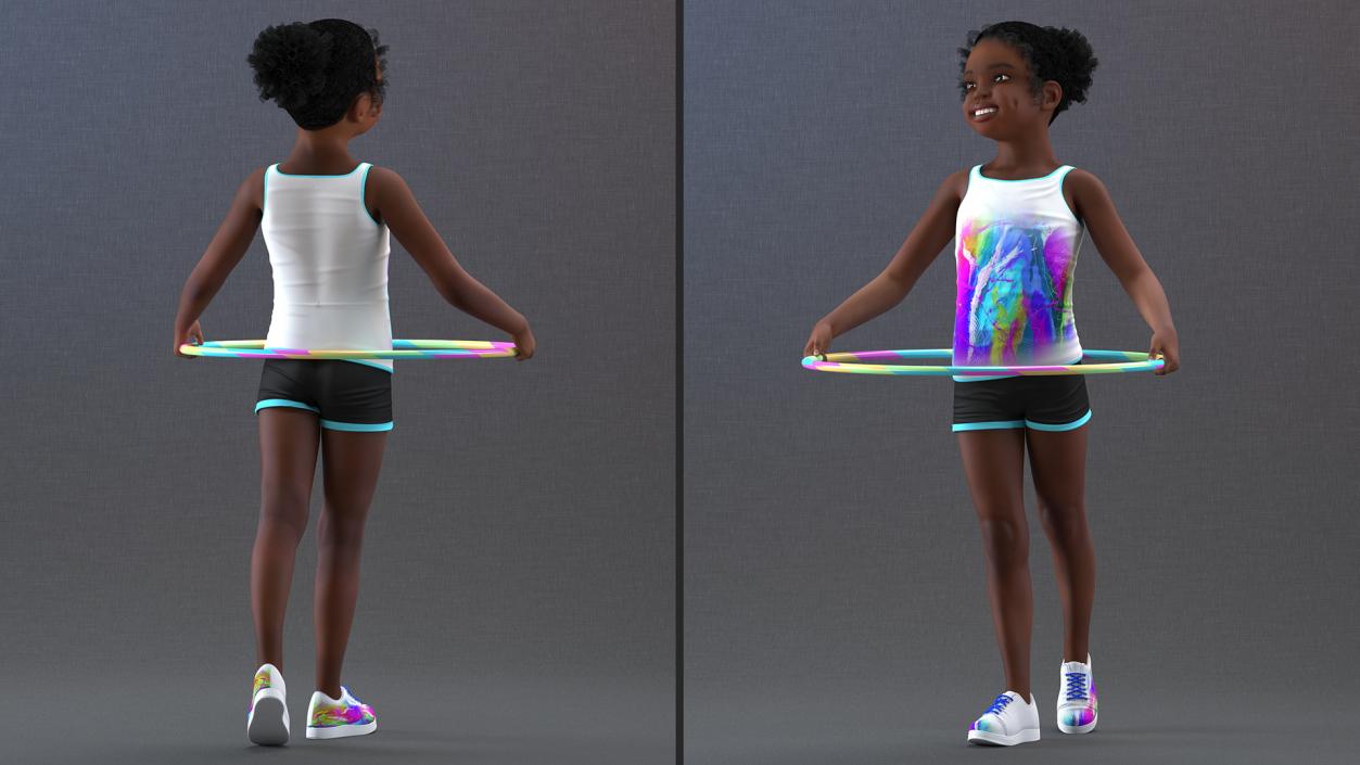 Smiling Sport Style Girl Child Standing 3D model