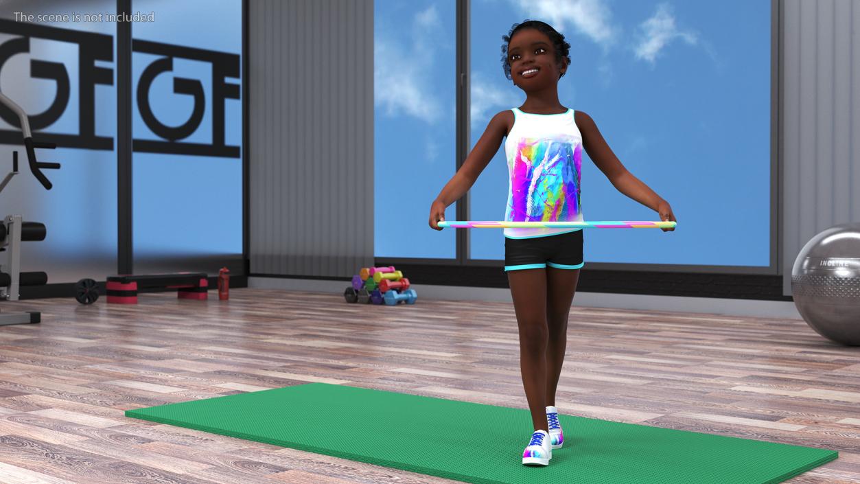 Smiling Sport Style Girl Child Standing 3D model