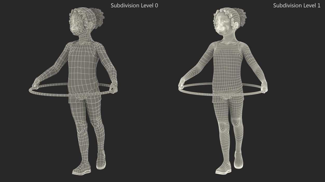 Smiling Sport Style Girl Child Standing 3D model