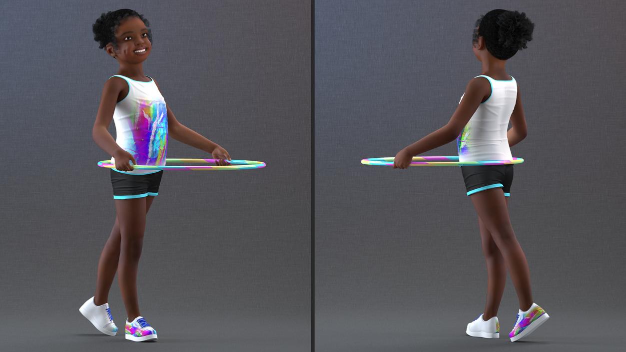 Smiling Sport Style Girl Child Standing 3D model