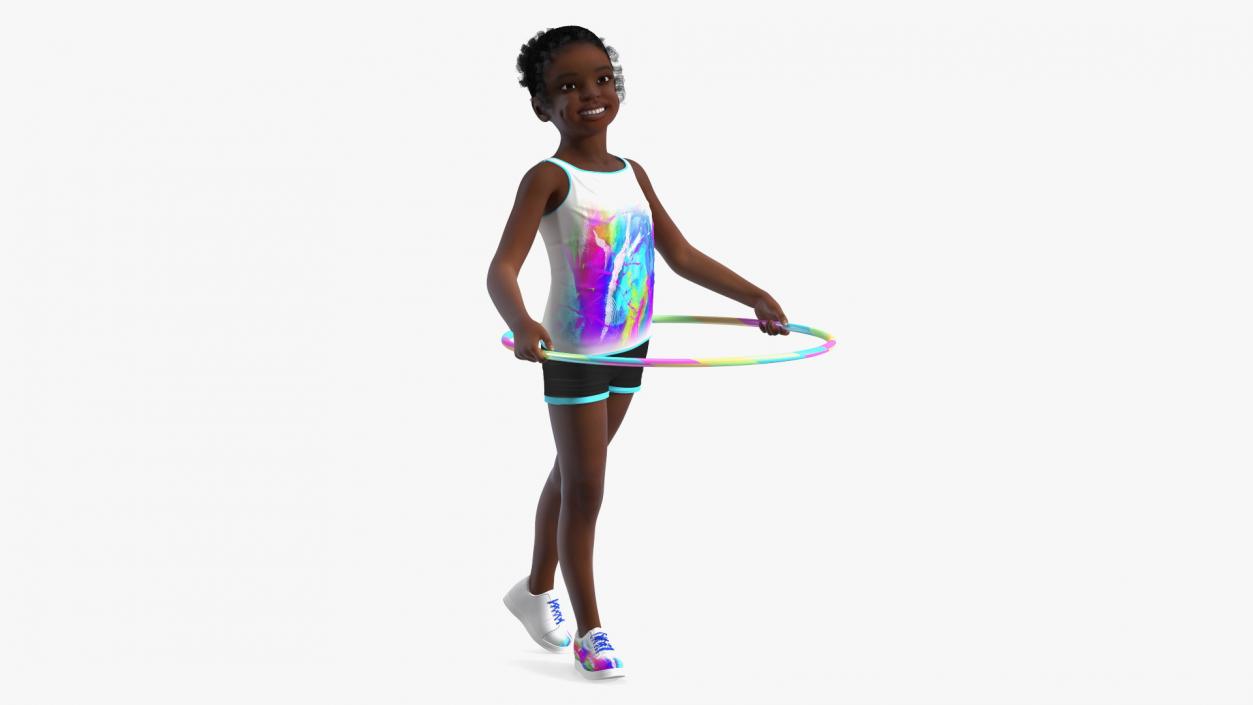 Smiling Sport Style Girl Child Standing 3D model