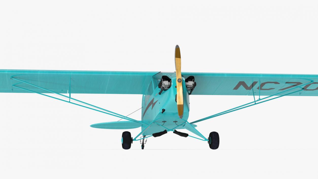 3D model Piper Cub Aircraft Rigged