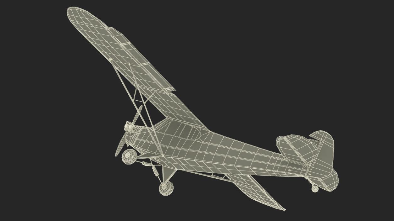 3D model Piper Cub Aircraft Rigged