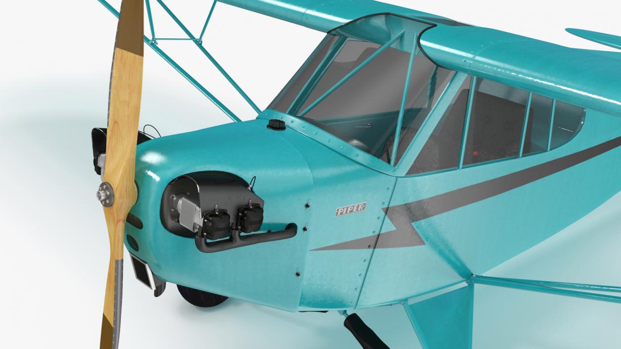 3D model Piper Cub Aircraft Rigged