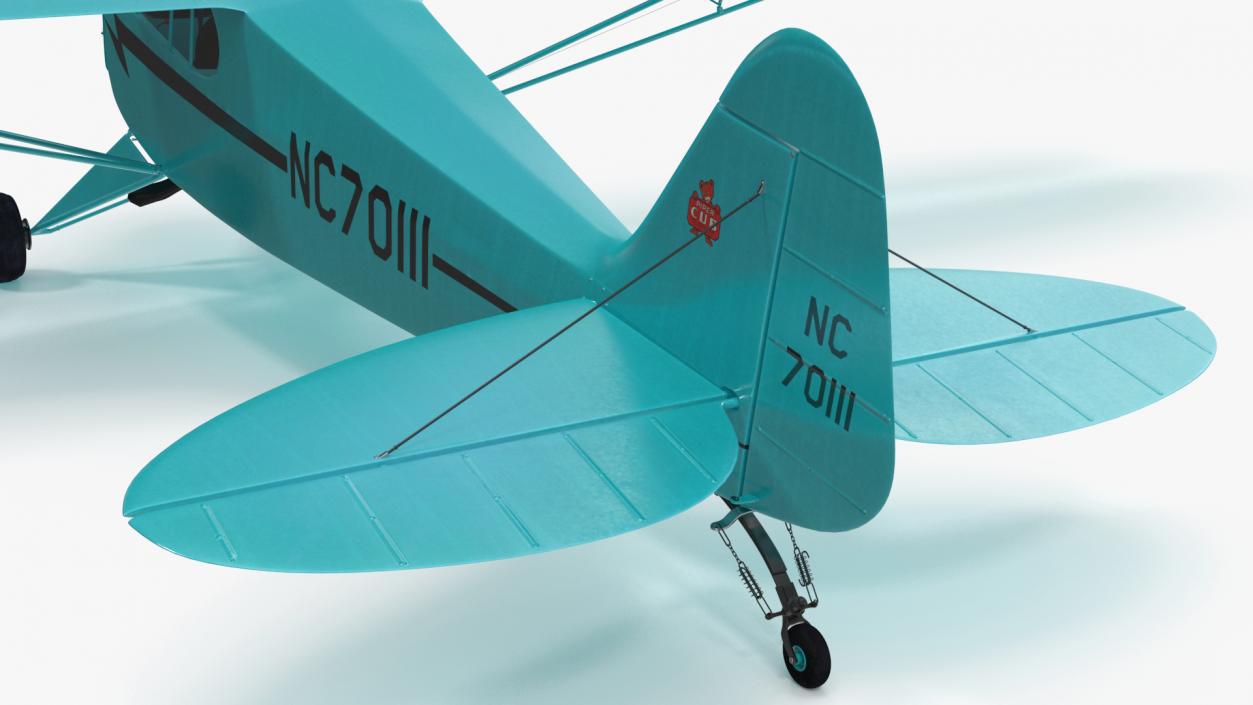 3D model Piper Cub Aircraft Rigged