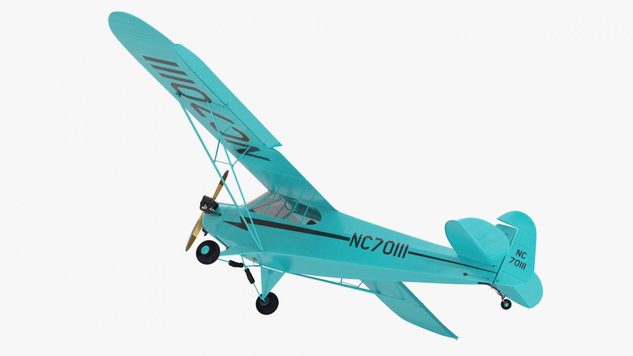 3D model Piper Cub Aircraft Rigged