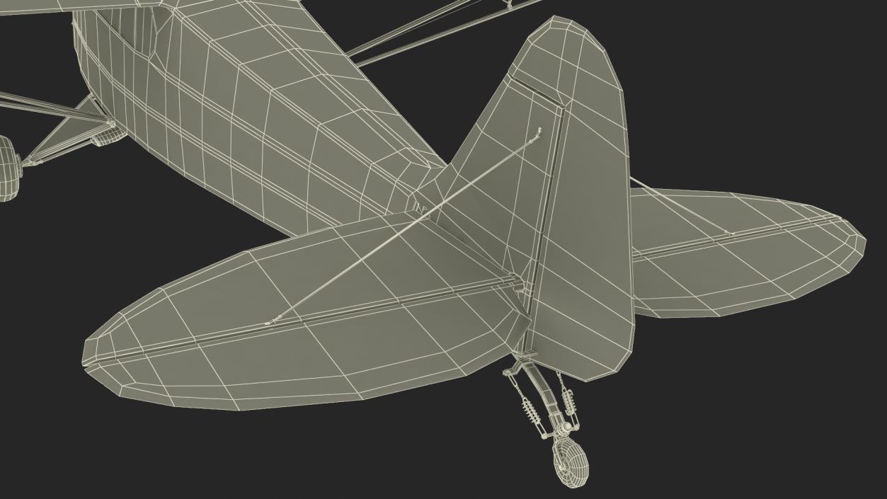 3D model Piper Cub Aircraft Rigged