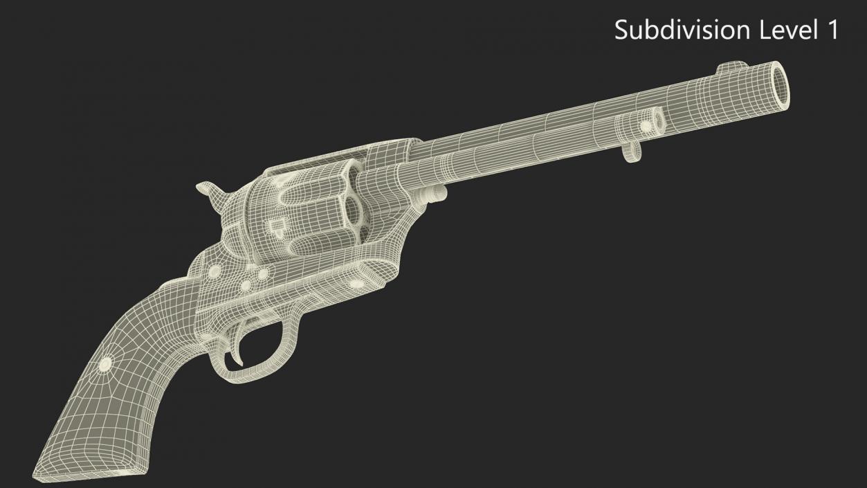 3D model Loaded Revolver