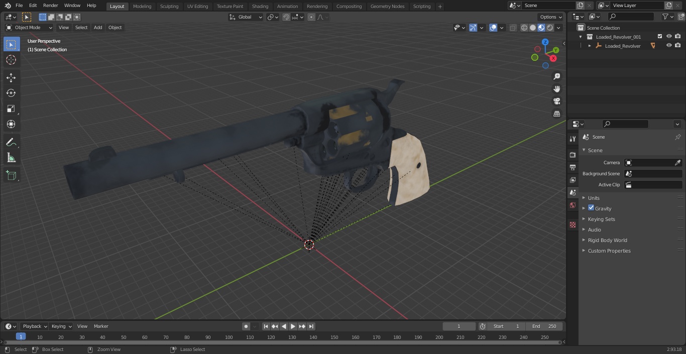 3D model Loaded Revolver