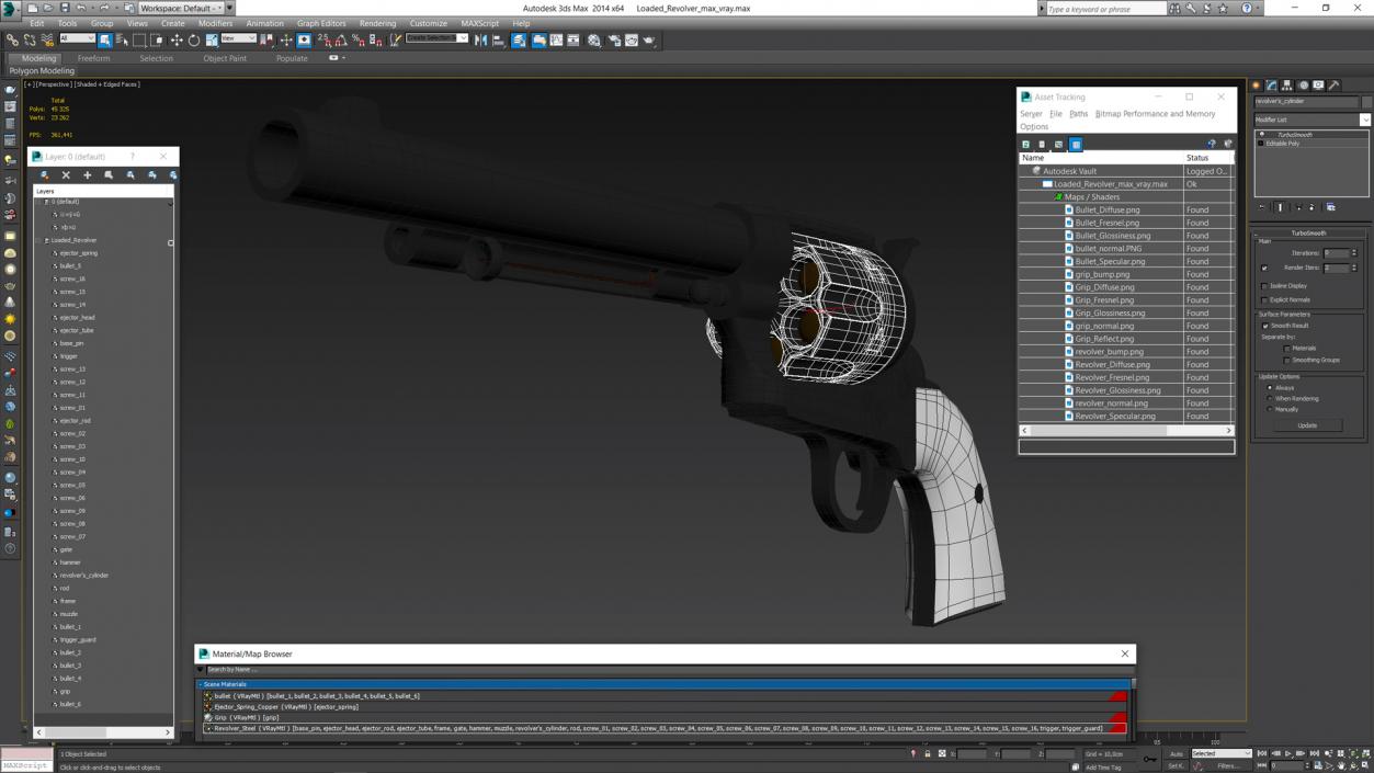 3D model Loaded Revolver