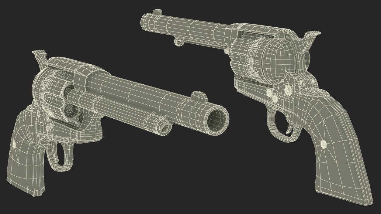 3D model Loaded Revolver