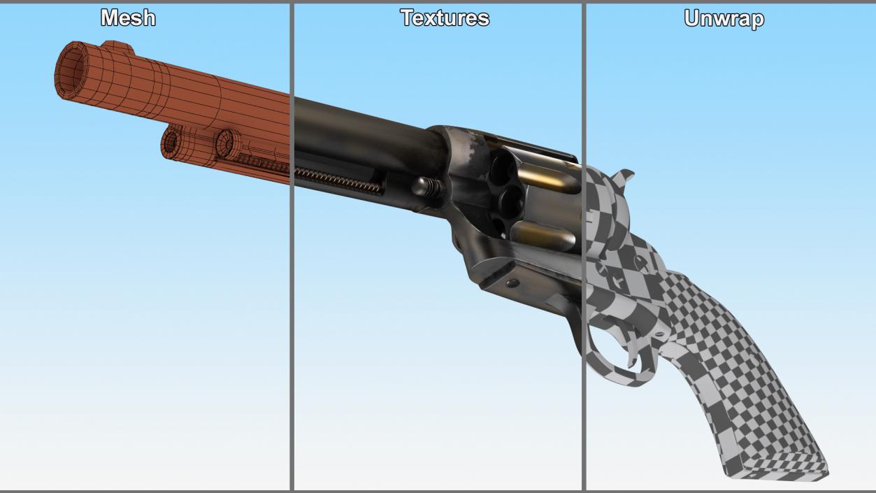 3D model Loaded Revolver