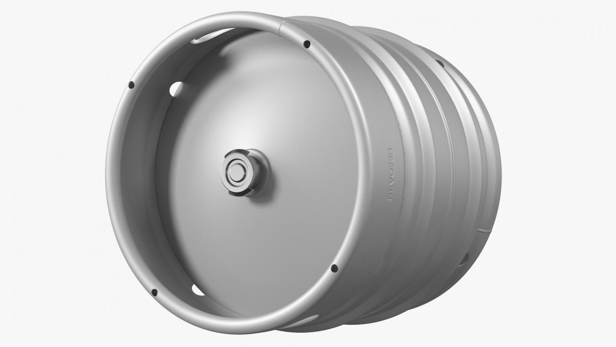 3D Stainless Steel Beer Keg 30L model