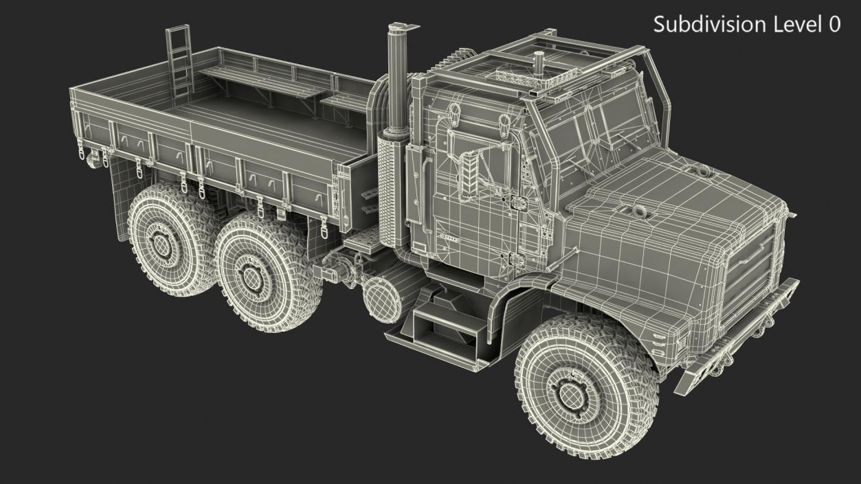 3D Military Medium Cargo Truck 6x6 Sand Camo