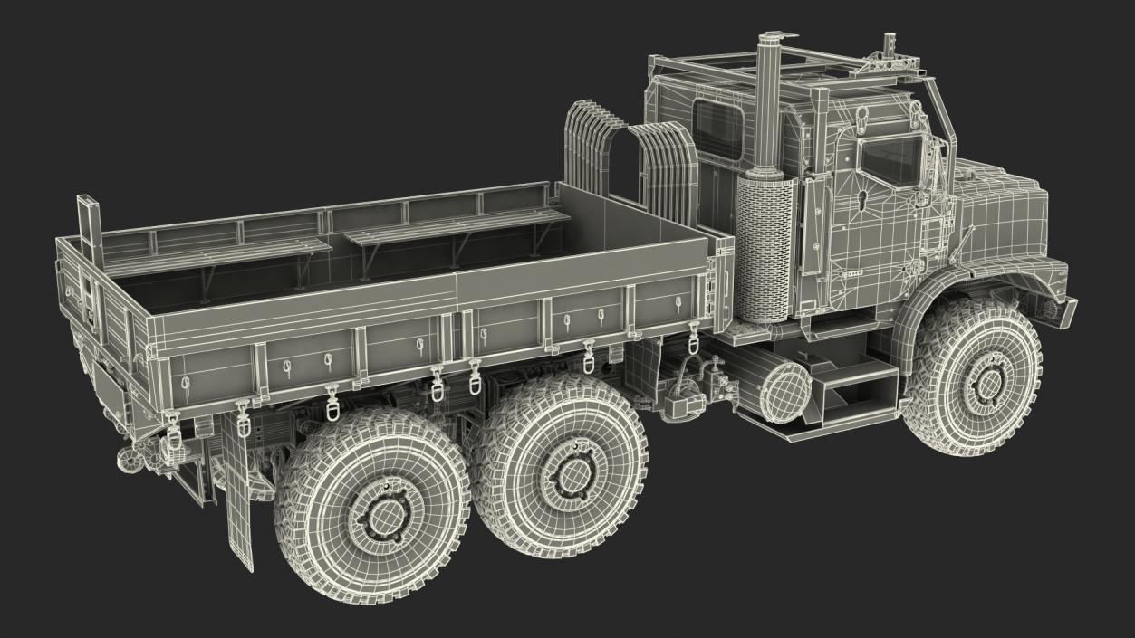 3D Military Medium Cargo Truck 6x6 Sand Camo