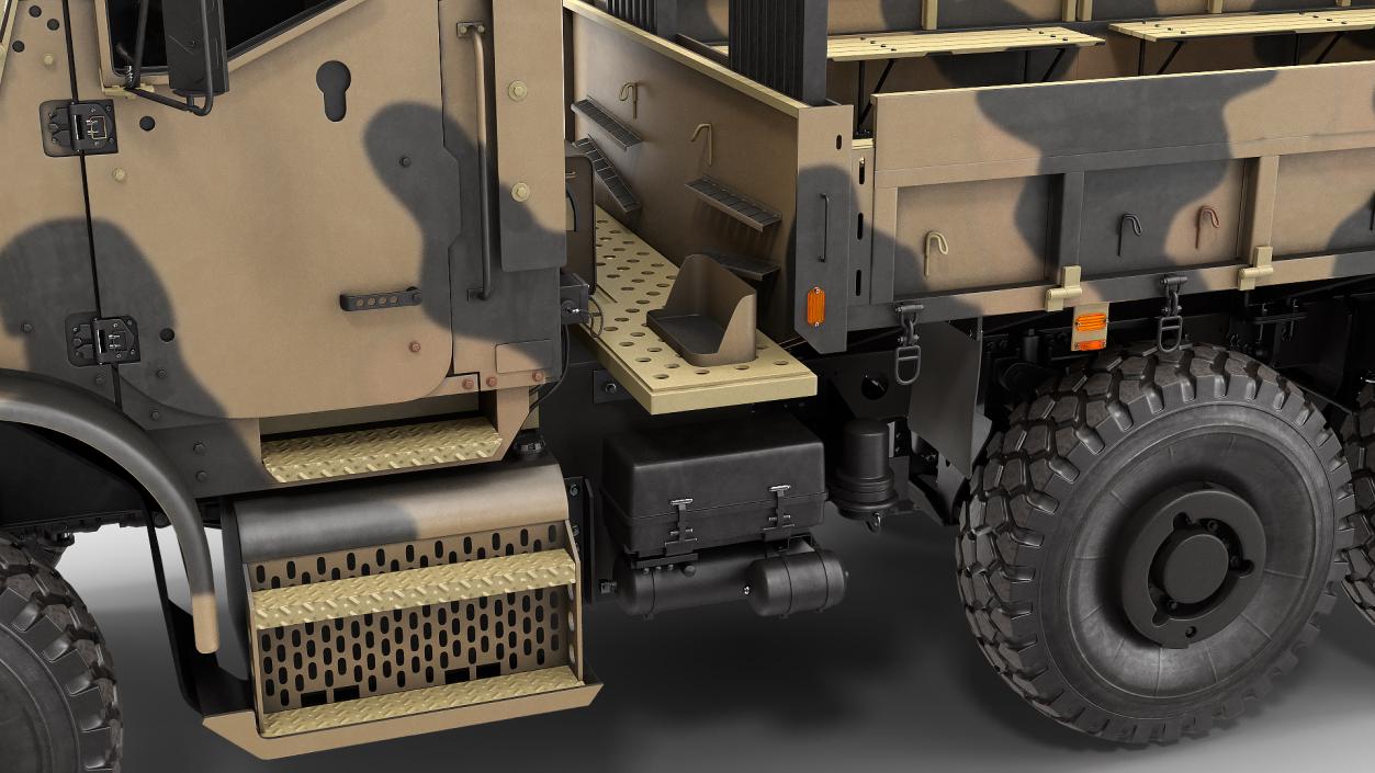 3D Military Medium Cargo Truck 6x6 Sand Camo