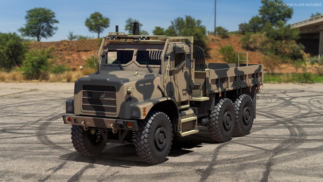 3D Military Medium Cargo Truck 6x6 Sand Camo