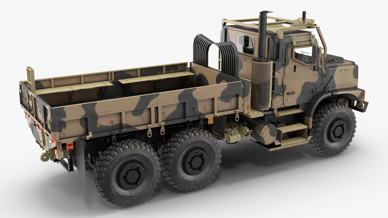 3D Military Medium Cargo Truck 6x6 Sand Camo