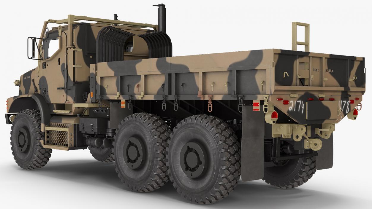 3D Military Medium Cargo Truck 6x6 Sand Camo