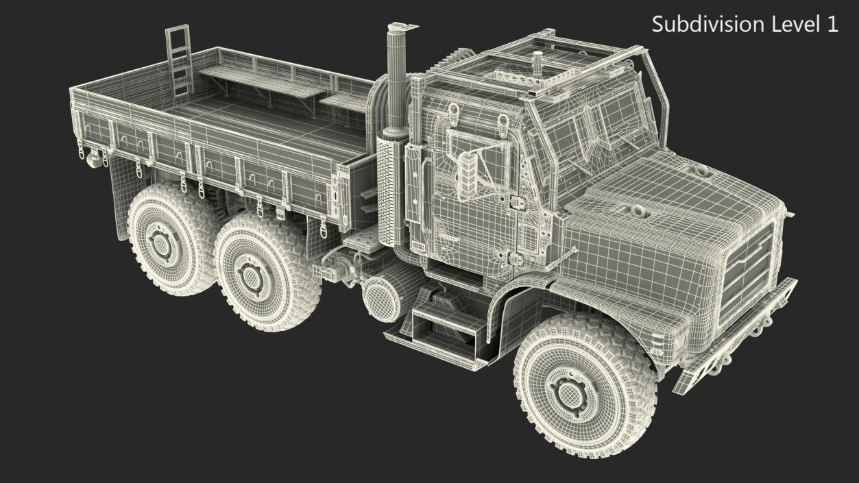 3D Military Medium Cargo Truck 6x6 Sand Camo