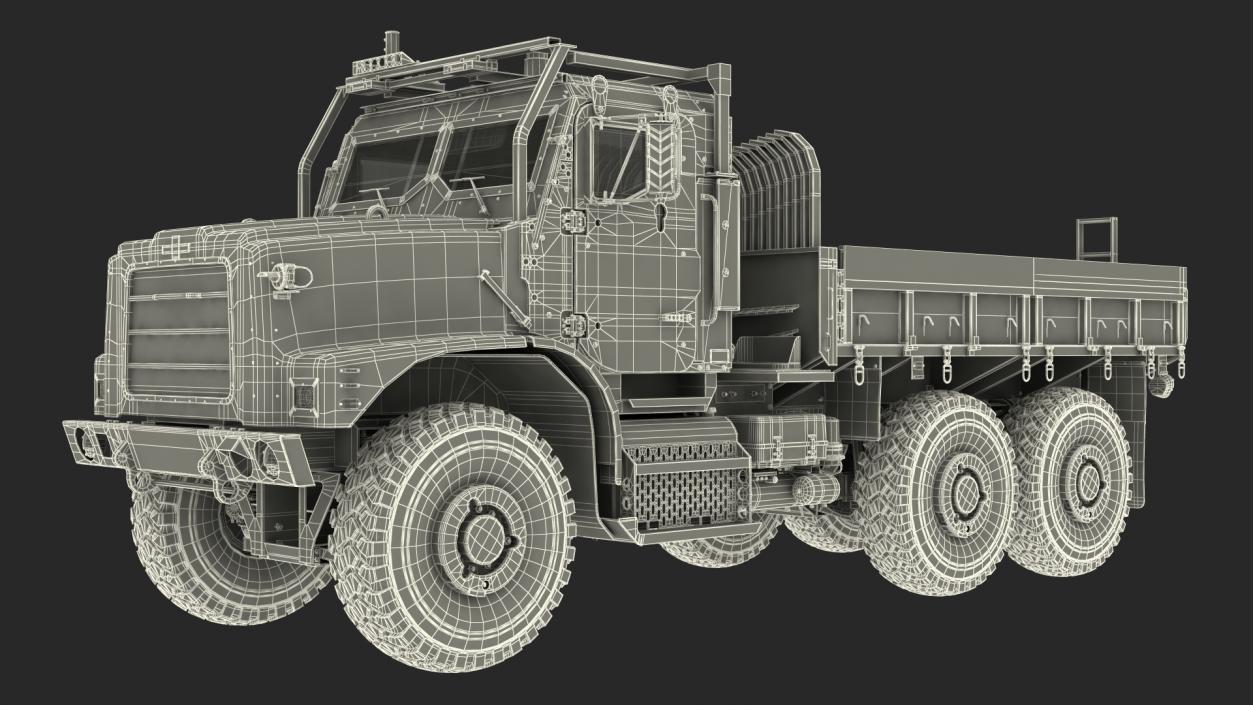 3D Military Medium Cargo Truck 6x6 Sand Camo