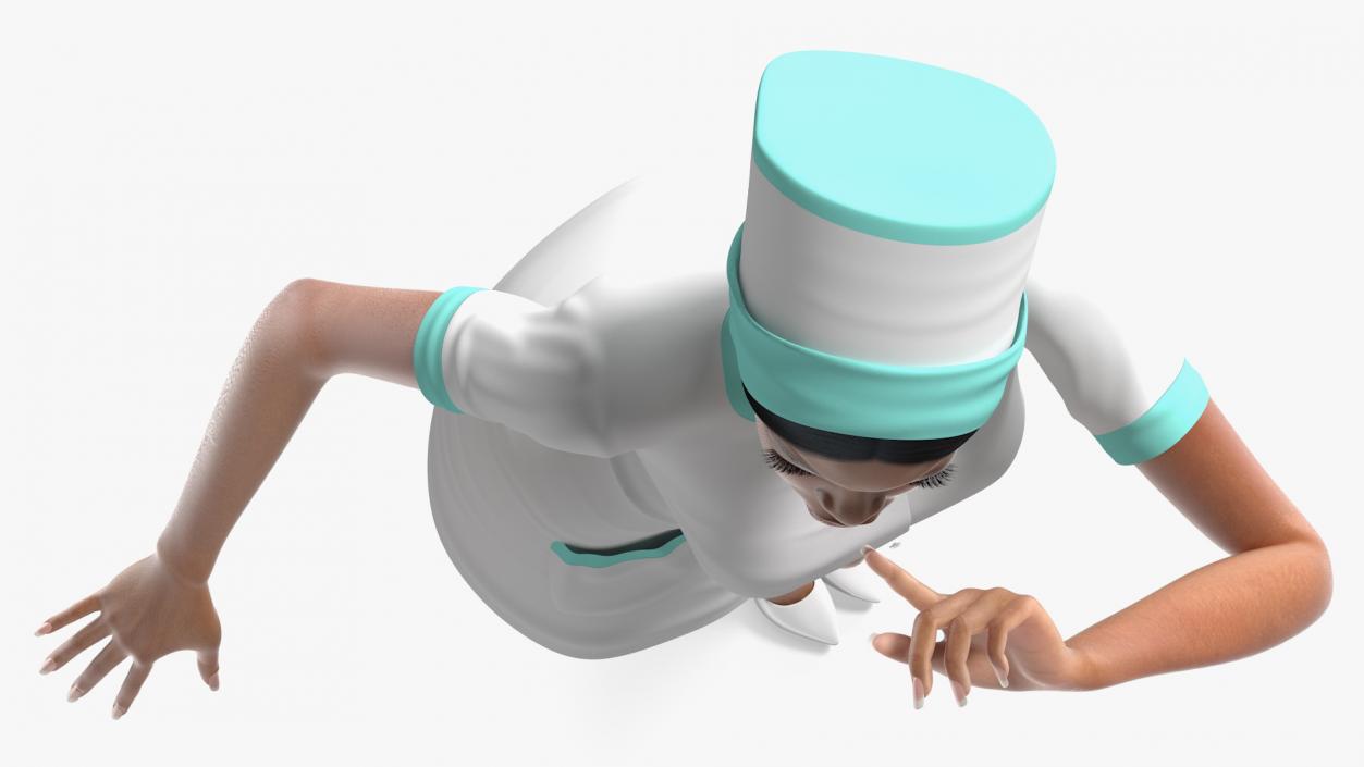 3D model Light Skinned Black Nurse