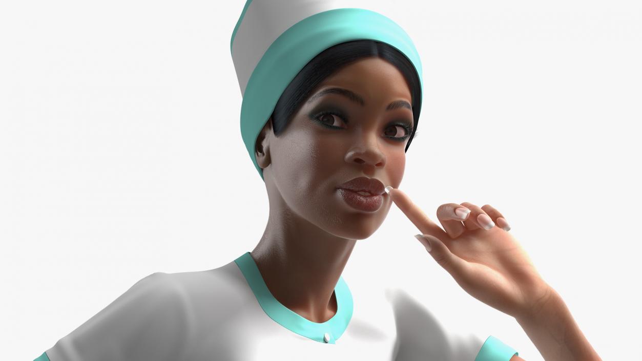 3D model Light Skinned Black Nurse