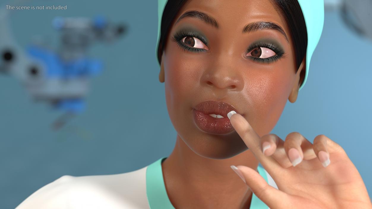 3D model Light Skinned Black Nurse