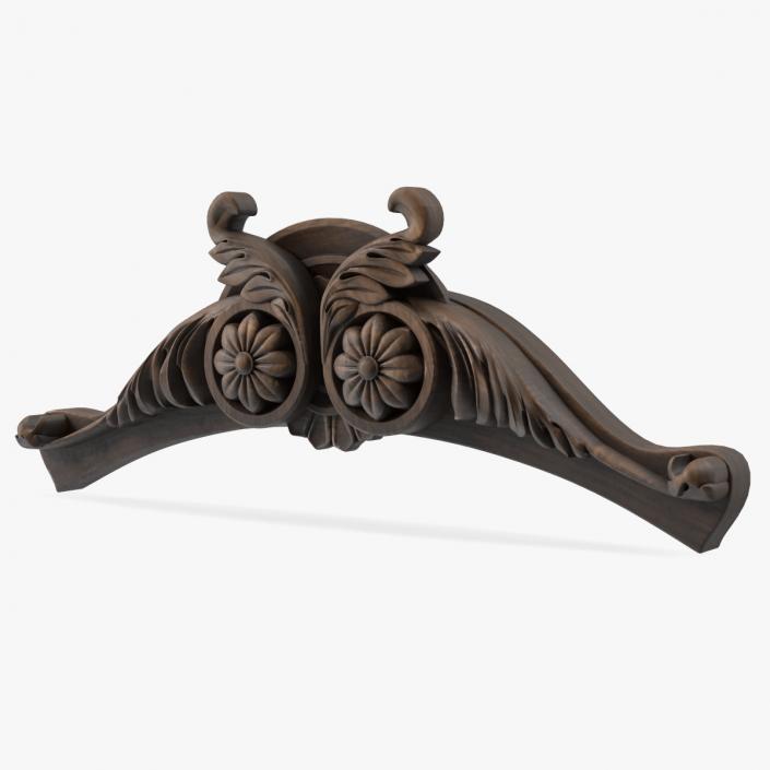 3D Decorative Wooden Baroque Ornament 2