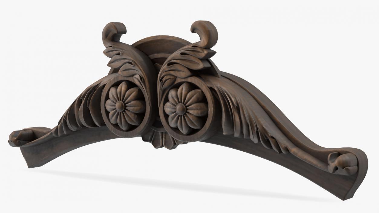 3D Decorative Wooden Baroque Ornament 2