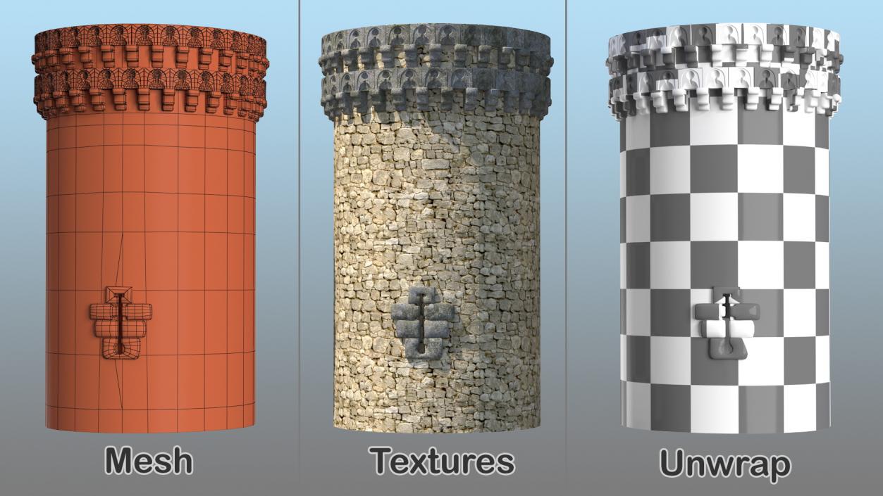 Small Medieval Castle Tower 3D