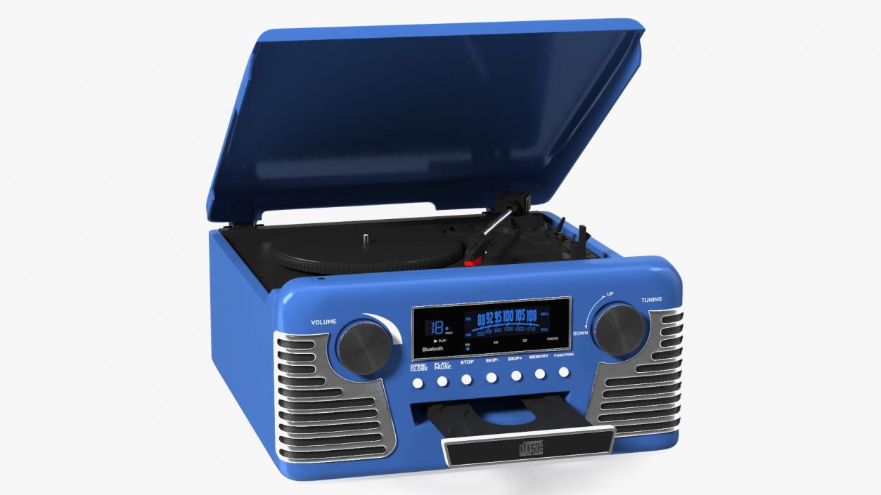 Victrola Blue Retro Turntable 3D model