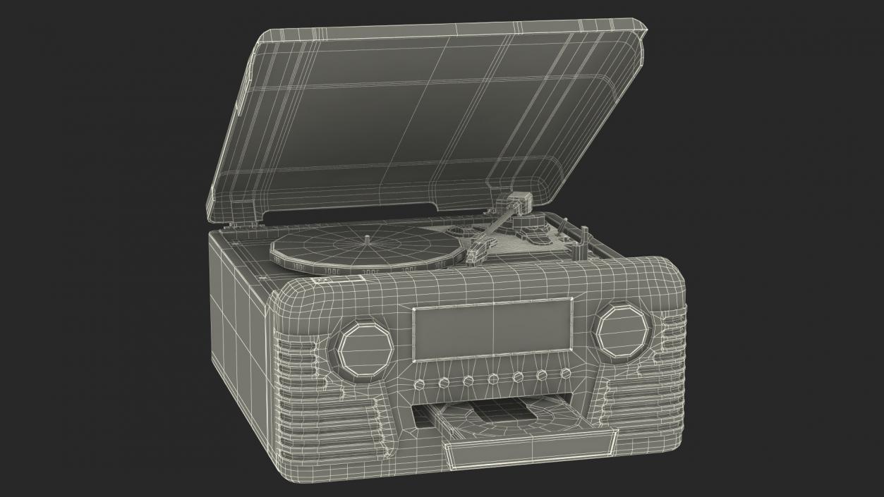 Victrola Blue Retro Turntable 3D model