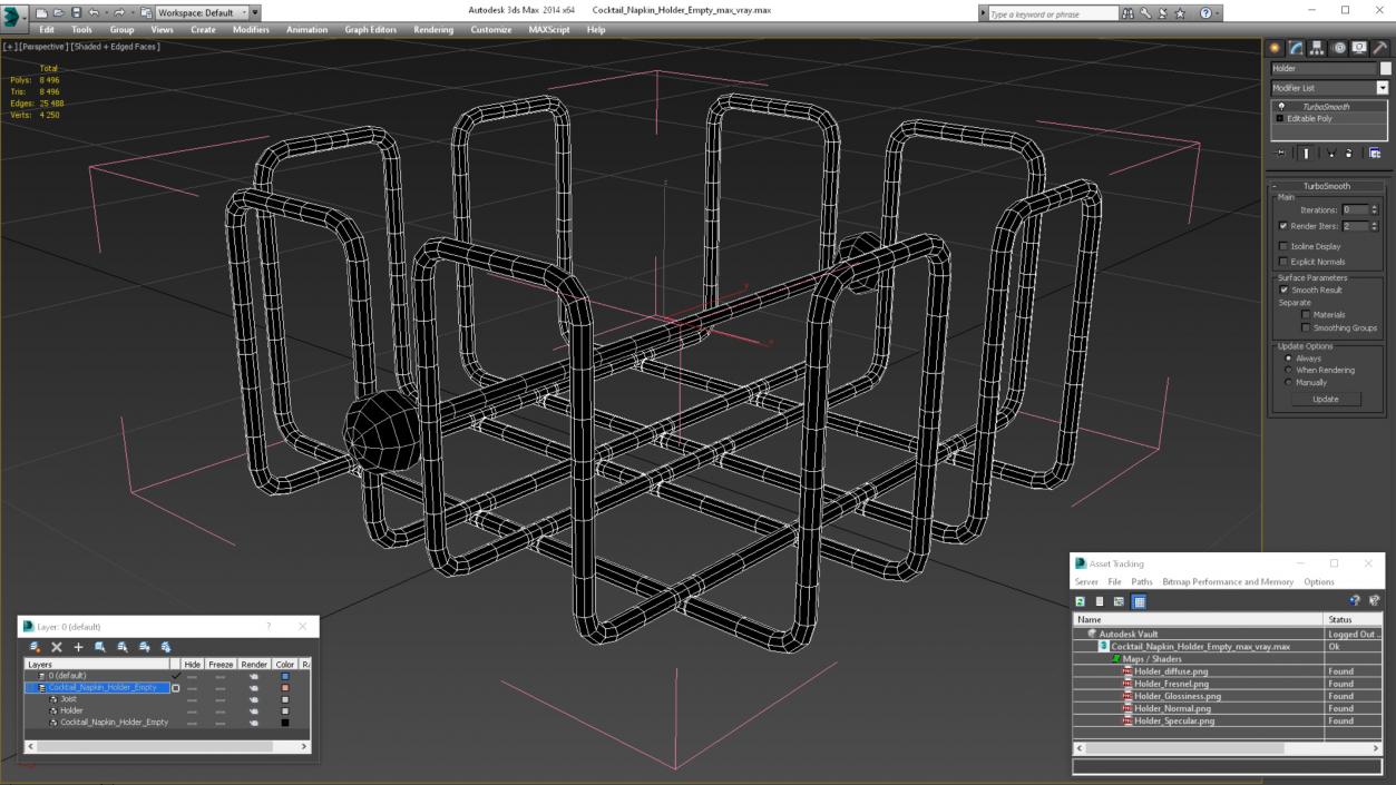 3D Cocktail Napkin Holder Empty model