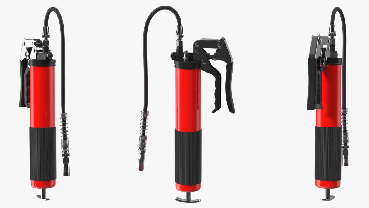 3D model Pistol Grip Air Grease Gun Red