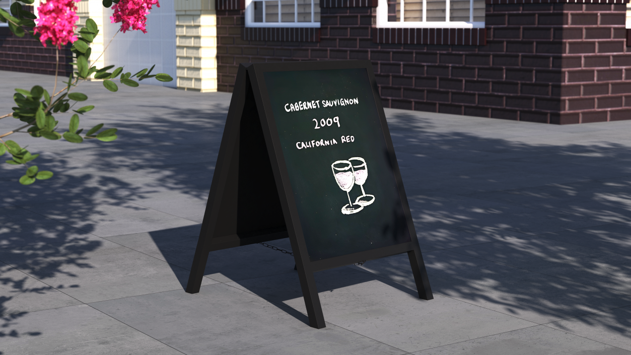 Freestanding Black Chalkboard Sign 3D model