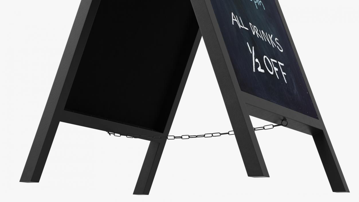 Freestanding Black Chalkboard Sign 3D model