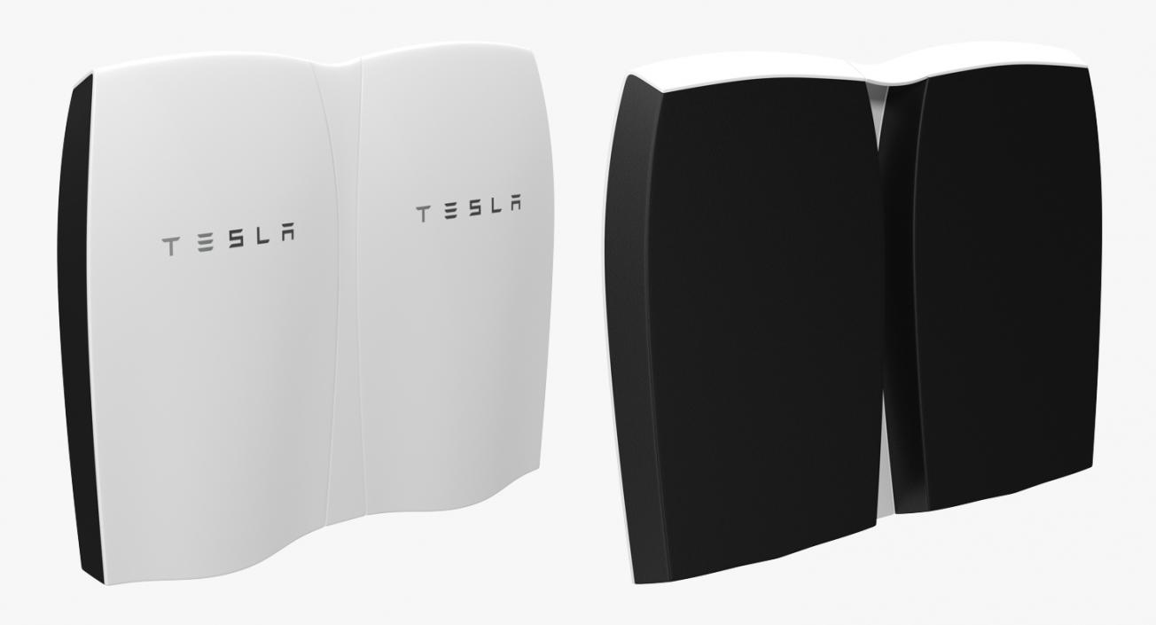 3D Tesla Powerwall Double Unit Set