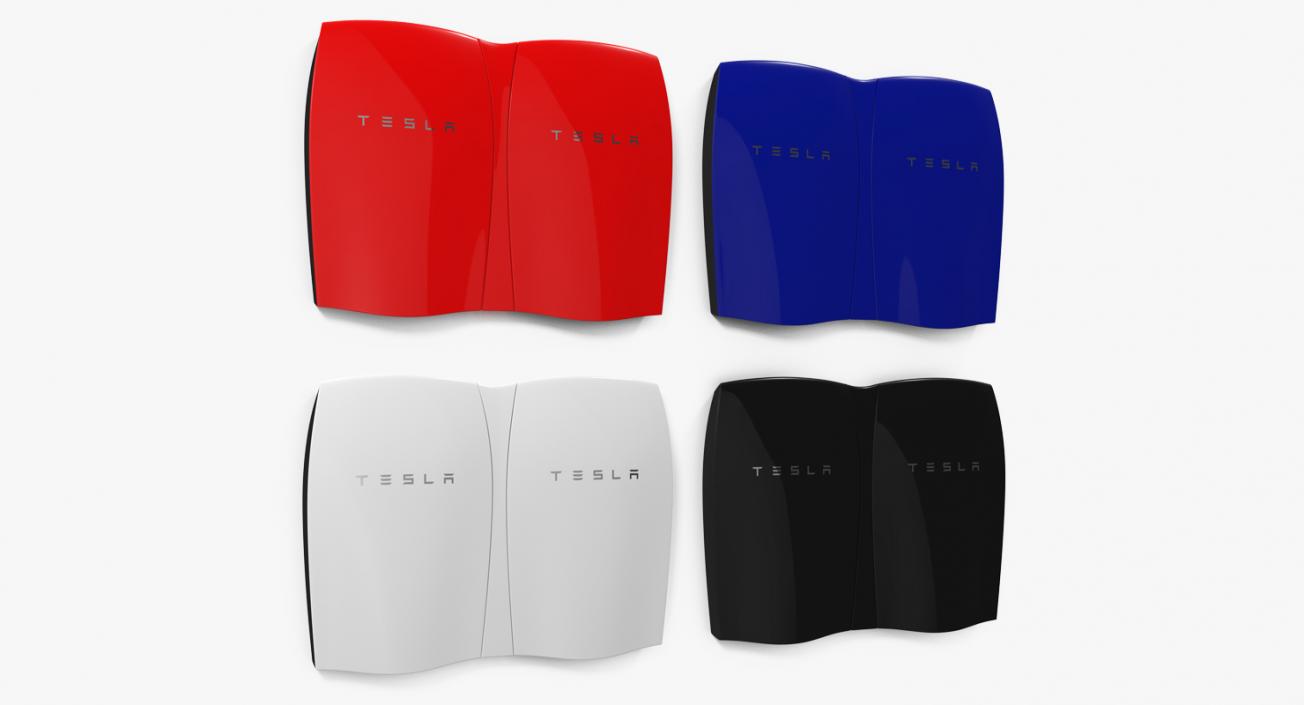 3D Tesla Powerwall Double Unit Set