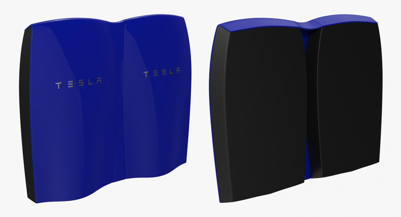 3D Tesla Powerwall Double Unit Set