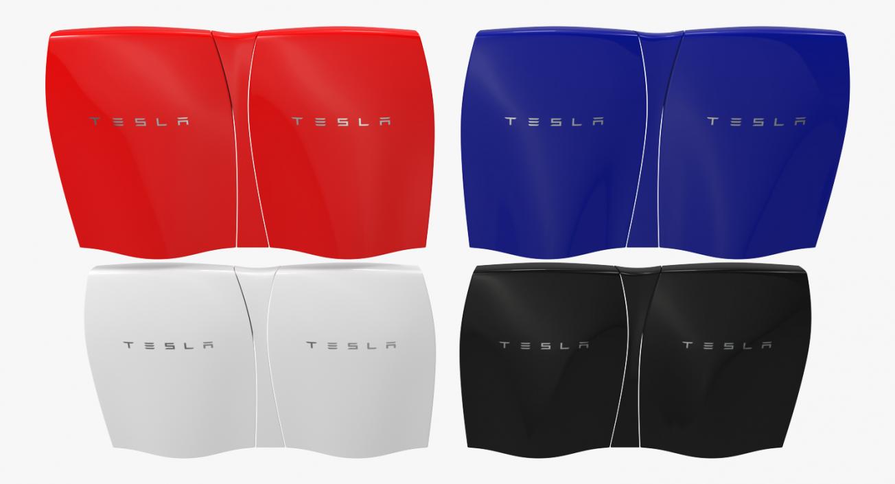 3D Tesla Powerwall Double Unit Set