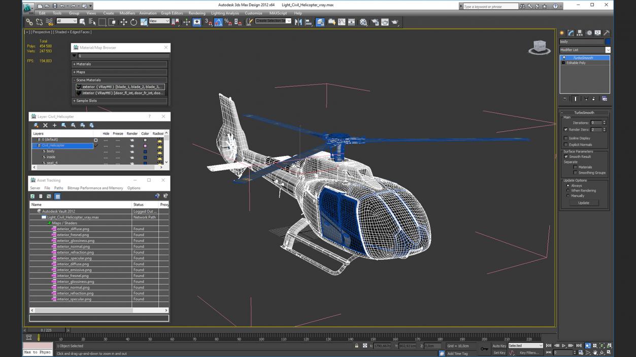 Light Civil Helicopter 3D