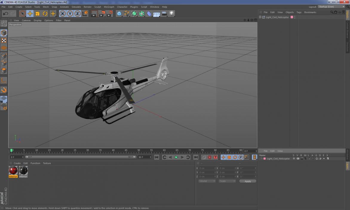 Light Civil Helicopter 3D