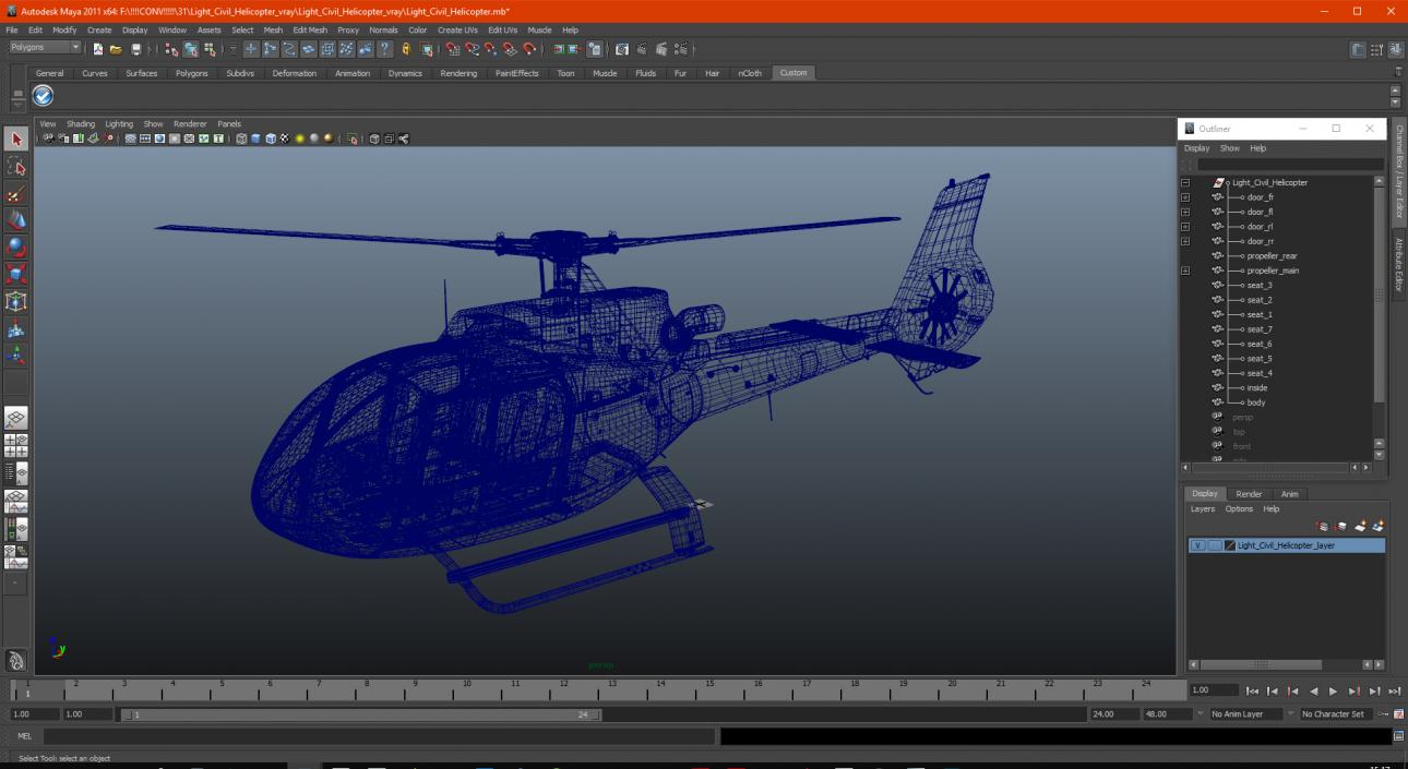 Light Civil Helicopter 3D